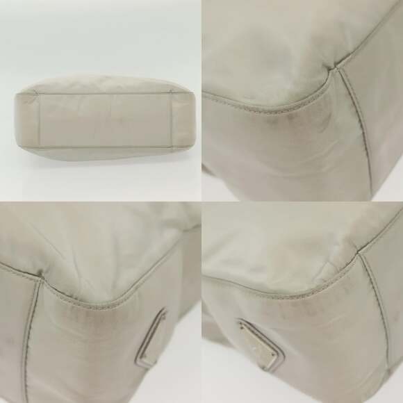 PRADA Shoulder Bag Nylon Ivory Silver - Picture 10 of 13